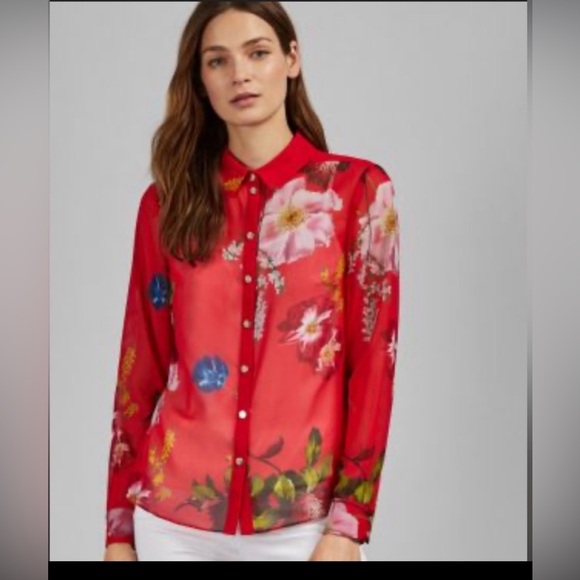 Ted Baker EEVILIN Berry Sundae blouse. - Picture 1 of 10